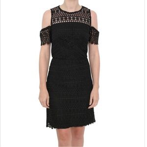 NWT Shoshanna Jet Black Eyelet Cocktail Dress | Size 6